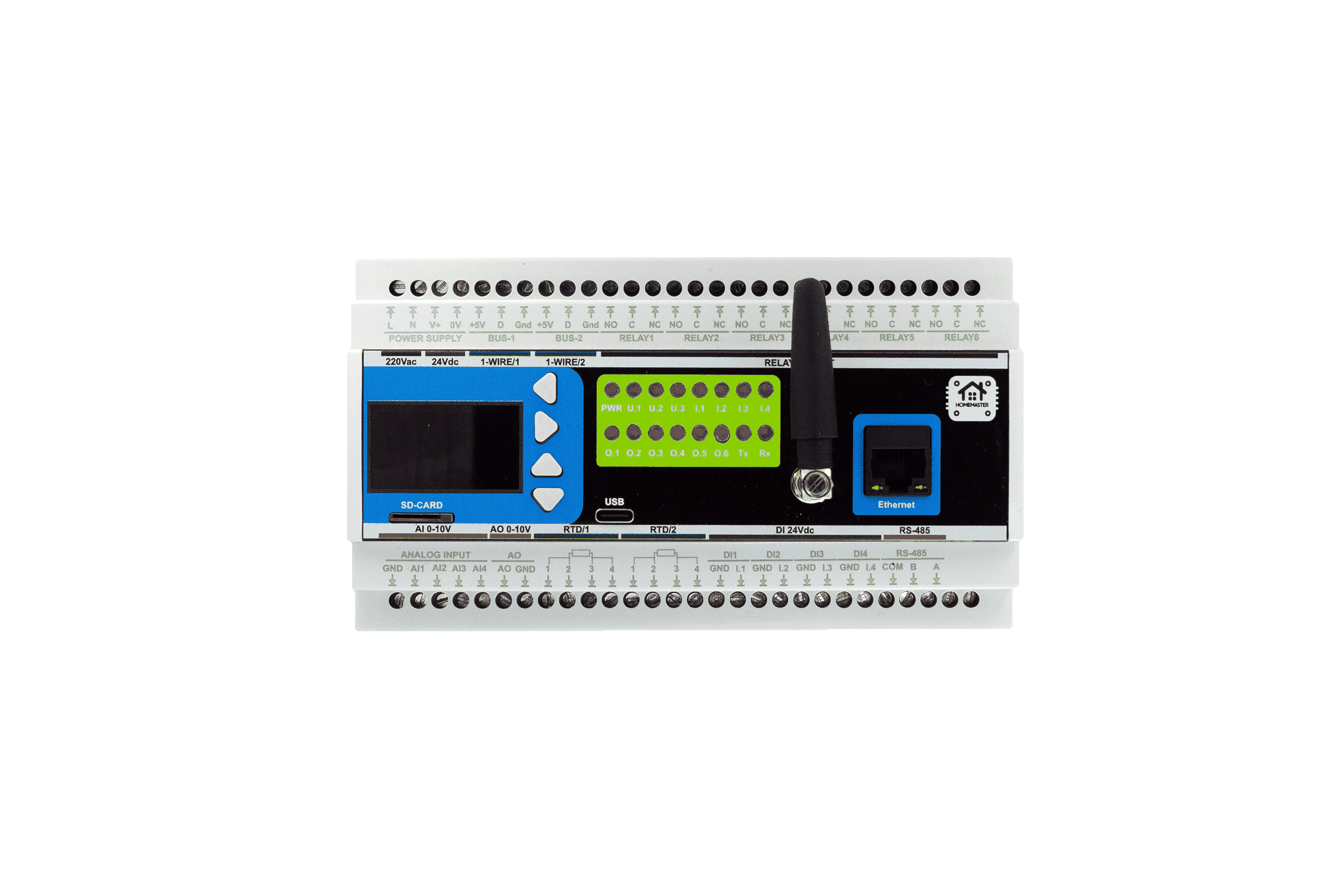 HomeMaster MiniPLC ESP32 DIN-rail PLC